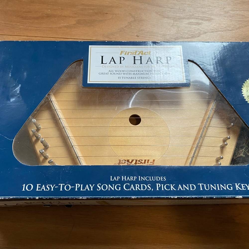 First Act Lap Harp & assesories -boxed